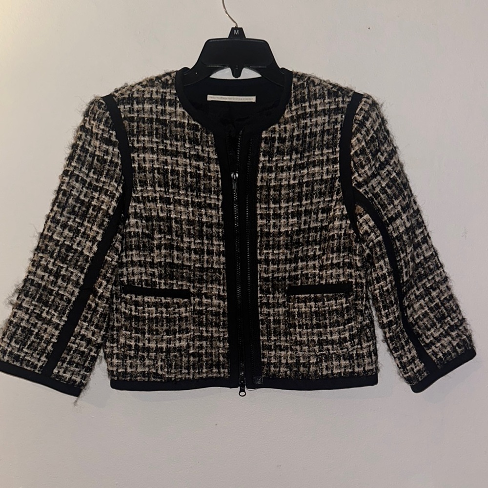 Twelfth Street by Cynthia Vincent Black and White Textured Blazer - Preloved